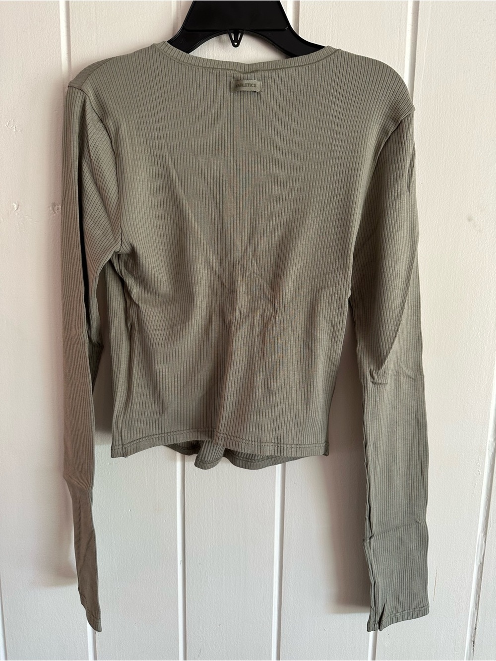 Fabletics Olive Ribbed V-Neck Top - Picture 2 of 3